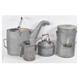 Primitive Galvanized Watering Can, Oil & Gas...