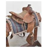 Tooled Leather 12' Western Saddle & Saddle Pad