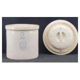 UHL Pottery 2 gal Acorn Wares Crock w/ Lid