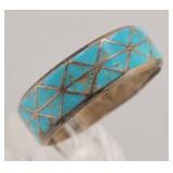 Sterling & Turquoise Men's Ring - 4.705gtw