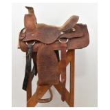 Tooled Leather Western Horse Saddle