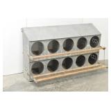 Chicken Nesting Box 10 Hole Galvanized Tin
