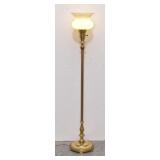 Mid Century Brass Torchiere Floor Lamp