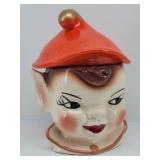 Vintage Pixie/ Elf Cookie Jar, Smiling Art Ceramic