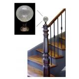 Round Etched Crystal Bannister Newel Post Finial