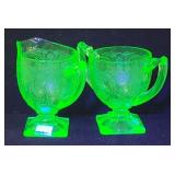 Indiana 612 Horseshoe Etch Uranium Glass Sugar &..