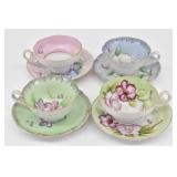 (4) Halsey Fifth Japan Tea Cups w/ Saucers