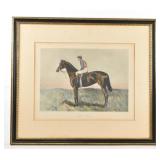 Framed Chromolithograph of Tod Sloan on Seja