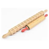 Ravioli Rolling Pin & Small Red Handle Rolling Pin