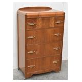 Art Deco Waterfall High Boy Dresser