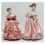 Pair of Florence Ceramics Porcelain Lady Figurines