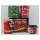 Antique Coffee Tins & Penn's Fountain Tip Tin
