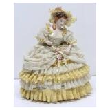 Large Signed Dresden Lace 8' Lady Figurine