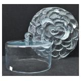 Blenko Cumulus Swirl Glass Plate & Clear Cake Dome