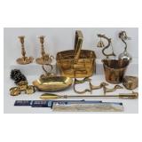 Brass Decor: Basket, Bucket, Candle Holders...