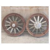 (2) Antique Dodge Wood Spoked Wheels 23'