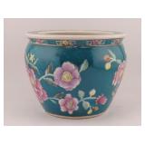 Small Chinese Porcelain Koi Fishbowl or Jardiniere
