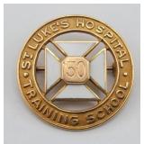 15K Gold St. Luke's Hospital Training School Pin