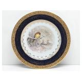 Limoges France Bird in Winter Gold Gilt Plate