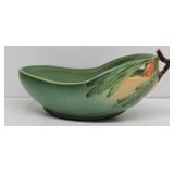 Roseville Art Pottery Long Bowl Green Pinecone