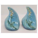 Roseville WIncraft Blue Bookends