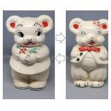American Bisque Turnabout Bear Cookie Jar 1940's