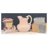 Lenox Pitcher, Fostoria Lead Crystal Coasters, ...