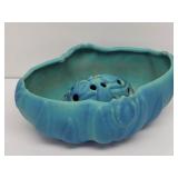 Van Briggle Blue / Turquoise Tulip Bowl with Frog