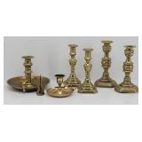 Antique English Brass Candle Holder Collection