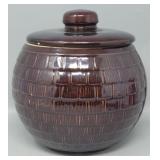 McCoy Pottery Brown Glazed Honeycomb Cookie Jar