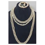 Real Pearl Necklaces, Earrings, Bracelet