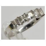 Sterling Silver Ring w/ CZ's Size 10 3.8 grams TW