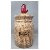 McCoy BURLAP SACK 1970's Cookie Jar Red Bird ...