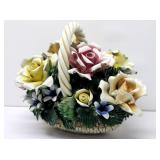 Capodimonte Italy 11' Porcelain Flower Basket