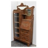 Antique Side by Side Secretary w/ Curved Glass