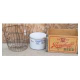 Berghoff Wooden Box, Antique Potato Basket