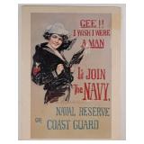 Reproduction 1917 Join the Navy Recruitment Poster