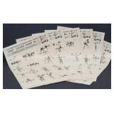 (6) Bodybuilding Instructional Posters Vintage