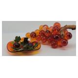 Mid Century Orange Lucite Grape Cluster...