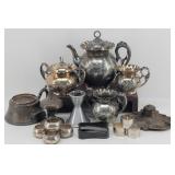 Ornate Quadruple Plated Teapot, Sugar & Cream +