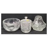 Lead Crystal Bowl, Basket, Biscuit Barrel