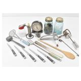 Primitive Kitchen Utensils Big Ben Alarm Clock...