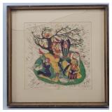 12 Days of Christmas Folk Art Original Woodblock