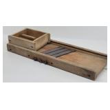 Antique Wooden Kraut /Cabbage Cutter w/Sliding Box