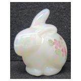 Signed Fenton Hand Painted Bunny Rabbit Figurine