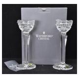 (Pair) Waterford Crystal OVERTURE 8' Candlesticks