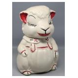 AMERICAN POTTERY  Bisque Sheep Cookie Jar 1940's