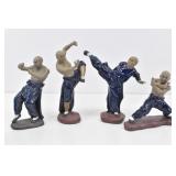 Set of (4) Shiwan Kung Fu Shaolin Monk Mudmen