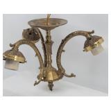 Antique Brass 3-Arm Light Fixture