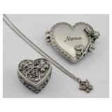 Pewter JJ Nana Locket Brooch & Ms. Dee Set